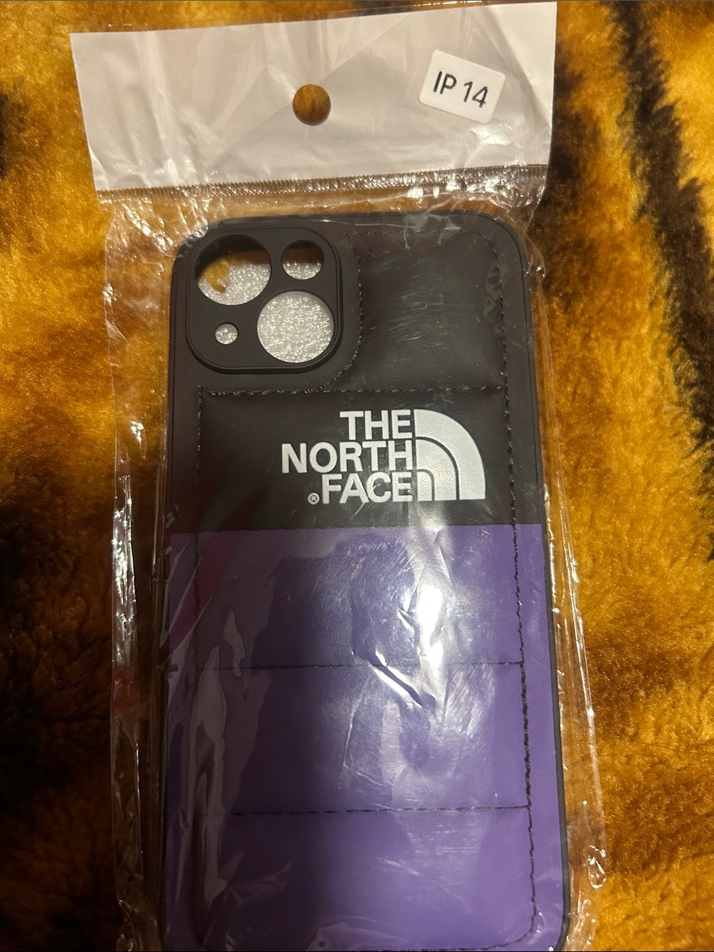 The North Face Black & Purple iPhone 14 Case with Logo